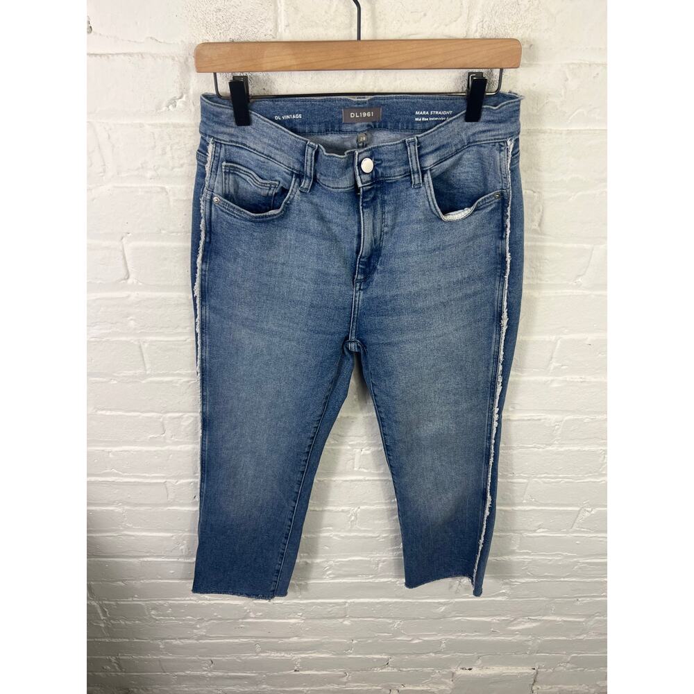 Dl 1961 Women's Mara Straight Mid Rise Instasculpt Ankle Jeans Blue Size 29